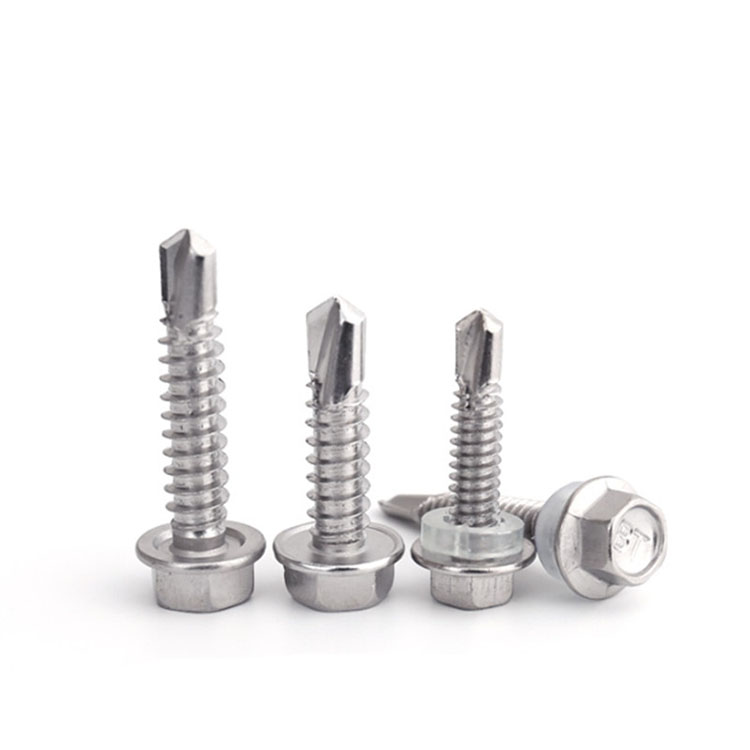 Hexagon head grooved self-drilling nails with pads